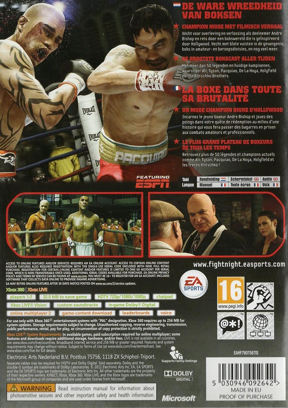 Fight Night Champion - Xbox 360 Rückseite