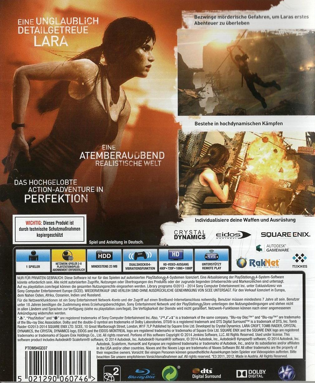 Tomb Raider: Definitive Edition - PlayStation 4 Rückseite