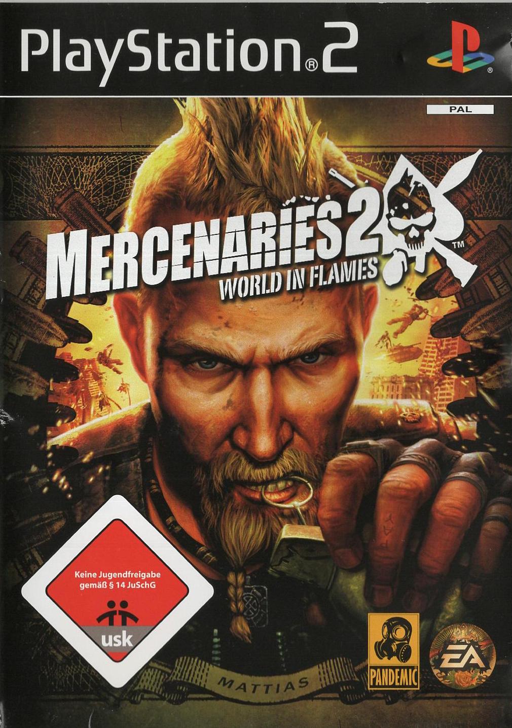 Mercenaries 2: World in Flames - PlayStation 2 Vorderseite