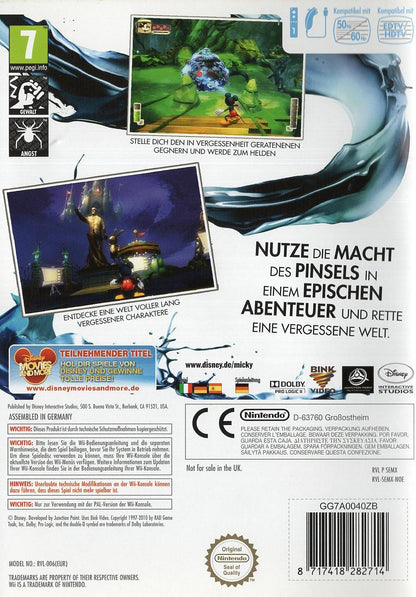 Disney Micky Epic - Nintendo Wii Rückseite