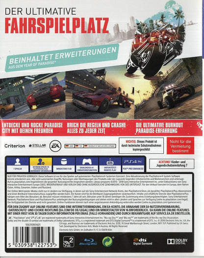 Burnout Paradise Remastered - PlayStation 4 Rückseite