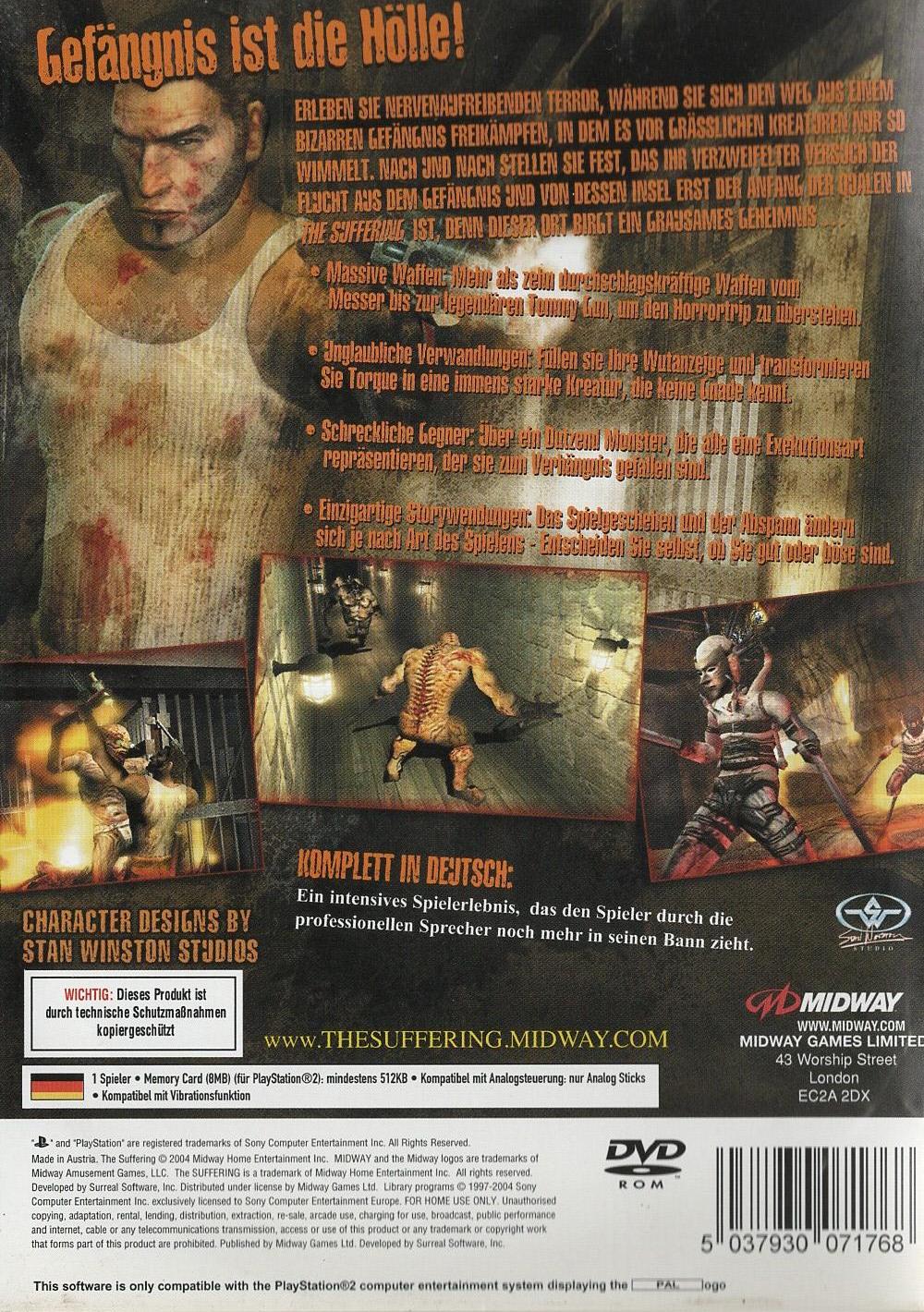 The Suffering - PlayStation 2 Rückseite