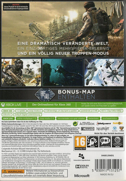 Call of Duty: Ghosts - Xbox 360 Rückseite
