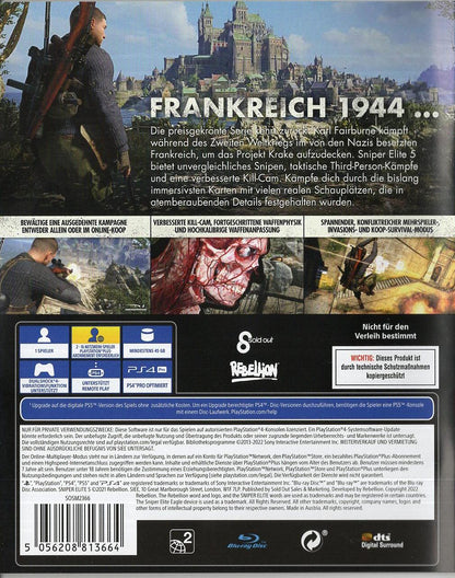 Sniper Elite 5 - PlayStation 4 Rückseite