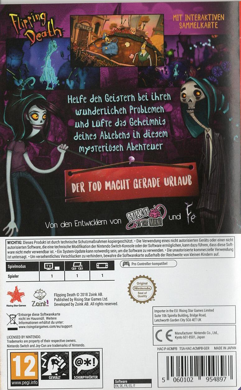 Flipping Death - Nintendo Switch Rückseite