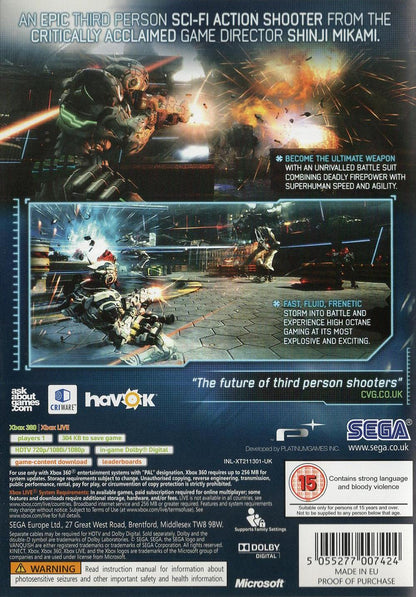 Vanquish - Xbox 360 Rückseite