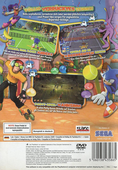 SEGA Superstars Tennis - PlayStation 2 Rückseite