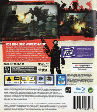 Resistance 3 - PlayStation 3 Rückseite