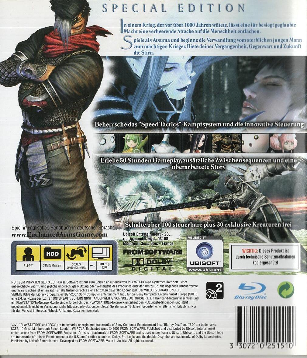 Enchanted Arms - PlayStation 3 Rückseite