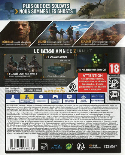 Tom Clancy's Ghost Recon Wildlands - Édition Gold Year 2 - PlayStation 4 Rückseite