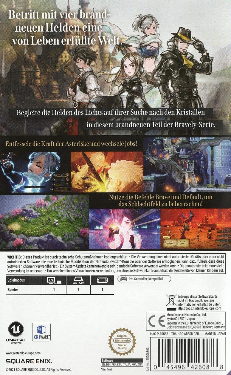 Bravely Default II - Nintendo Switch Rückseite