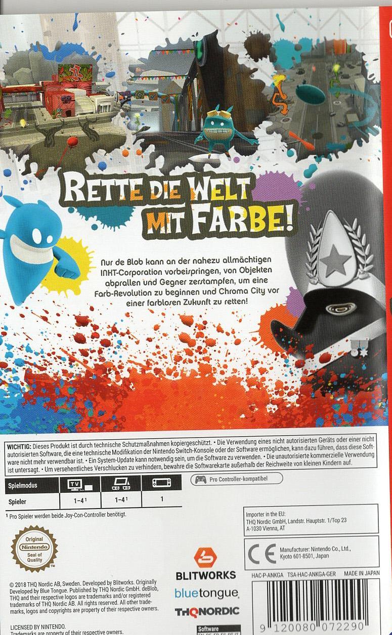 de Blob - Nintendo Switch Rückseite