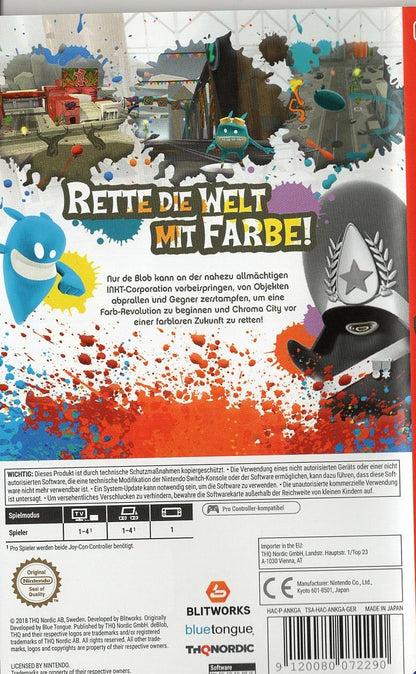 de Blob - Nintendo Switch Rückseite