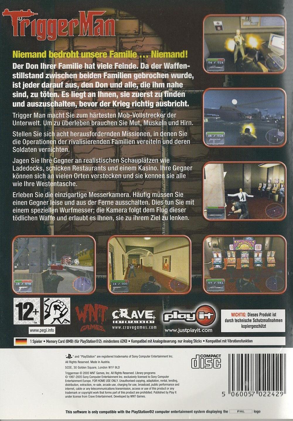 Trigger Man - PlayStation 2 Rückseite
