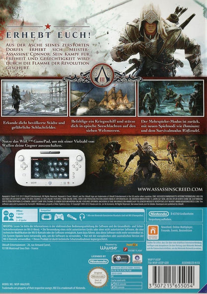 Assassin's Creed III - Nintendo Wii U Vorderseite