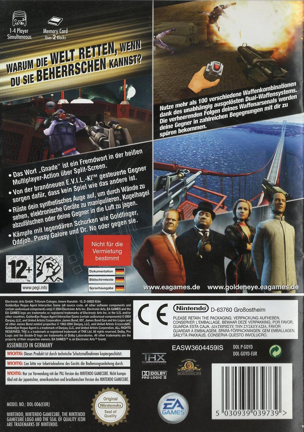 GoldenEye: Rogue Agent - Nintendo GameCube Rückseite