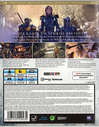 The Elder Scrolls Online: Tamriel Unlimited - PlayStation 4 Rückseite