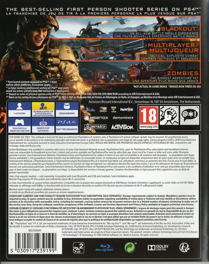 Call of Duty: Black Ops IIII - PlayStation 4 Rückseite