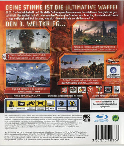 Tom Clancy's EndWar - PlayStation 3 Rückseite