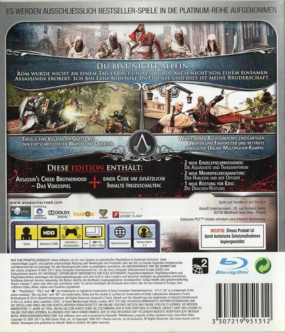 Assassin's Creed Brotherhood - PlayStation 3 Rückseite