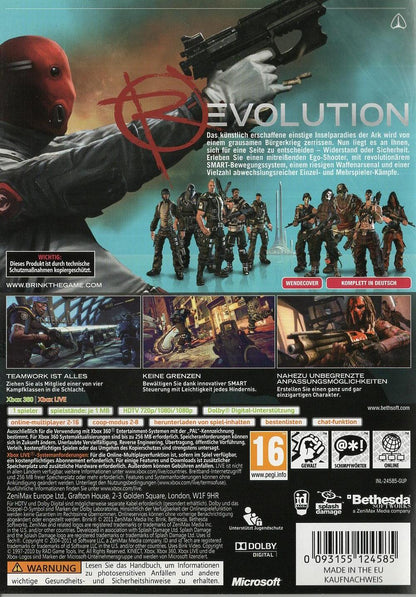 Brink - Xbox 360 Rückseite
