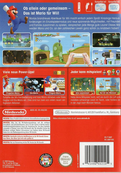 New Super Mario Bros. Wii - Nintendo Wii Rückseite