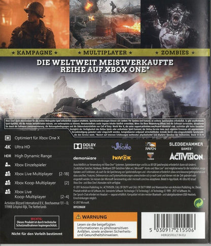 Call of Duty: WWII - Xbox One Rückseite