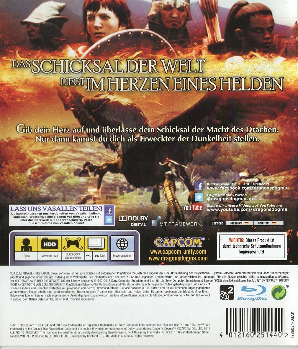 Dragon's Dogma - PlayStation 3 Rückseite