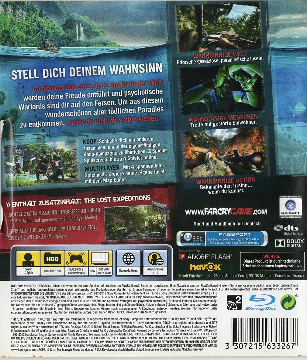 Far Cry 3 - PlayStation 3 Rückseite
