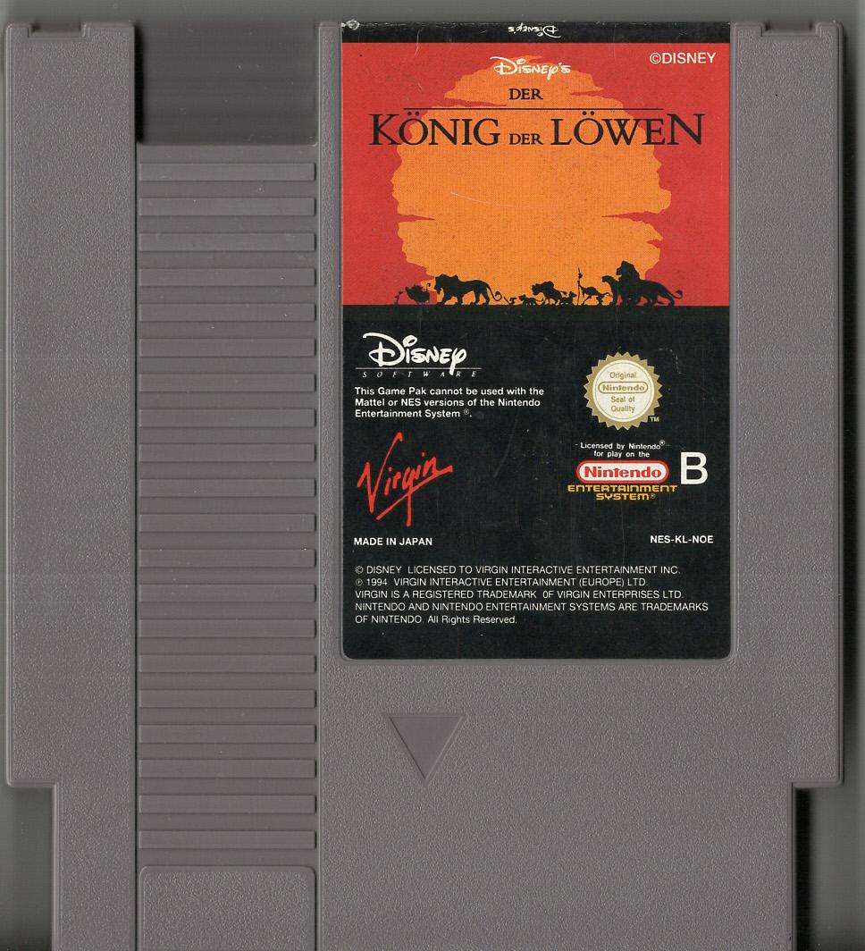 Der König der Löwen - Nintendo Entertainment System - Modul Vorderseite