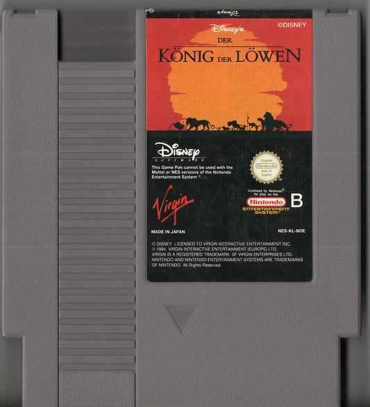 Der König der Löwen - Nintendo Entertainment System - Modul Vorderseite