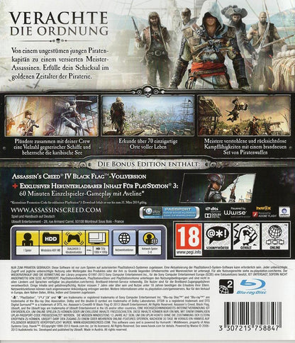 Assassin's Creed IV: Black Flag - PlayStation 3 Rückseite