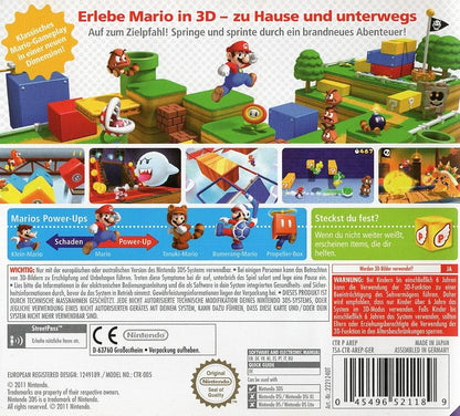 Super Mario 3D Land - Nintendo 3DS Rückseite