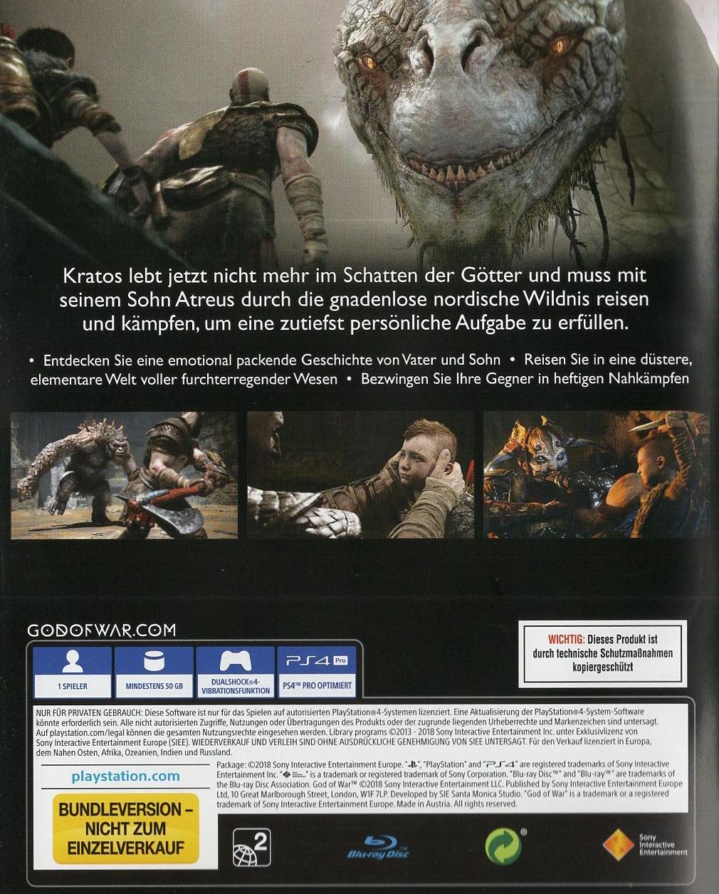 God of War - PlayStation 4 Rückseite