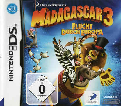Madagascar 3: Flucht durch Europa - Nintendo DS Vorderseite