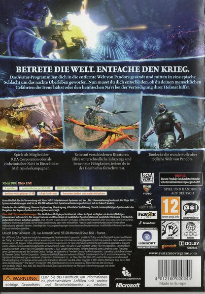 James Cameron's Avatar: Das Spiel - Xbox 360 Rückseite