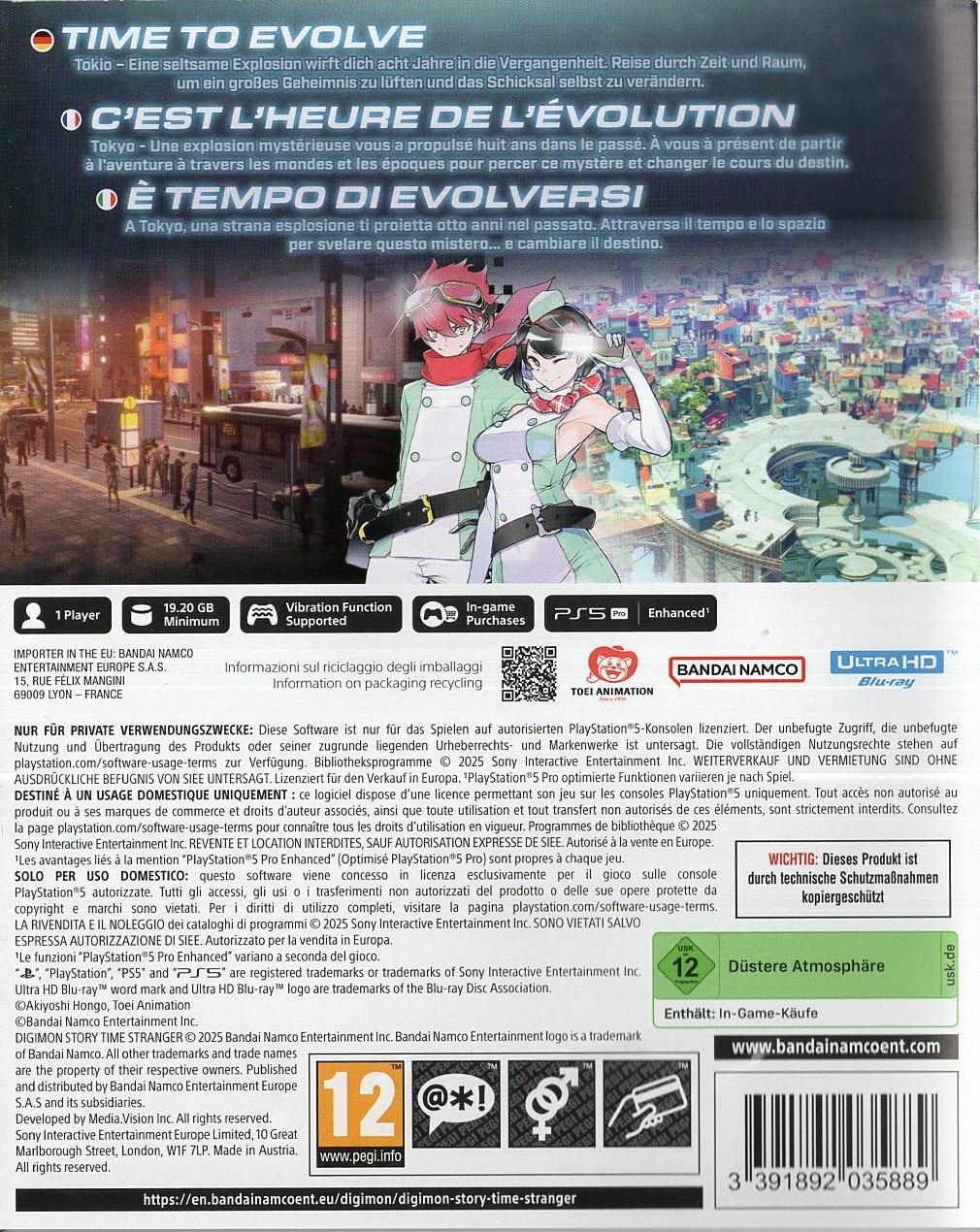 Digimon Story Time Stranger - PlayStation 5 Rückseite