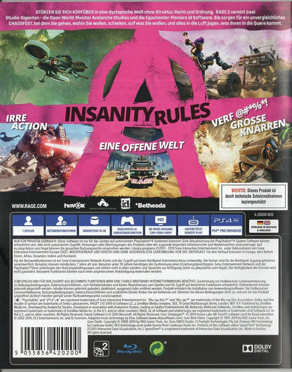 Rage 2 - PlayStation 4 Rückseite