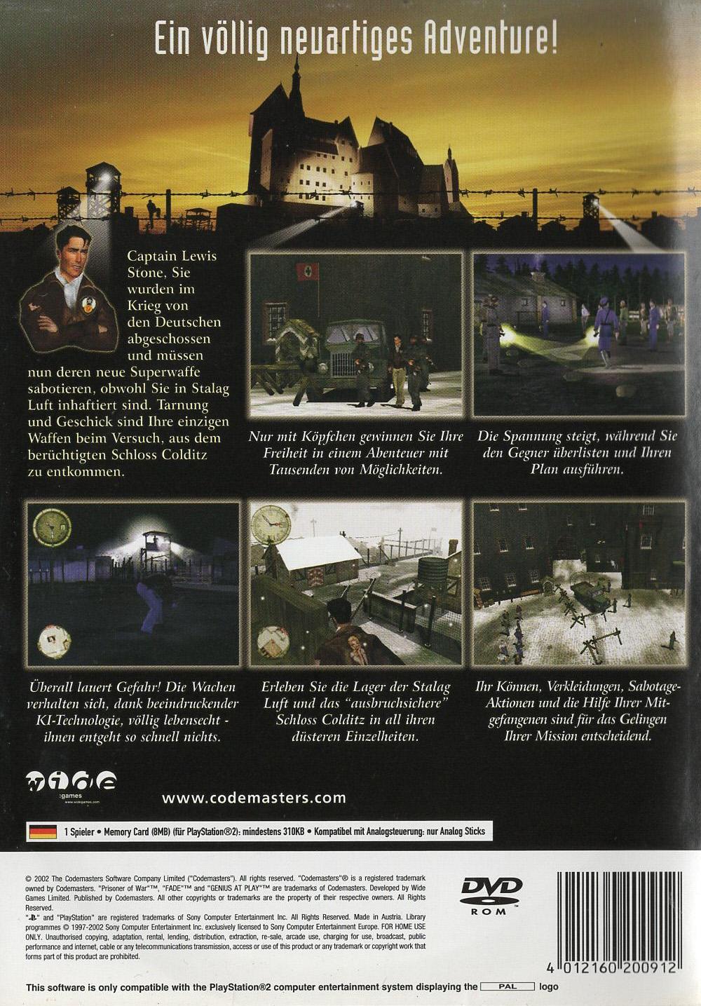 Prisoner of War - PlayStation 2 Rückseite