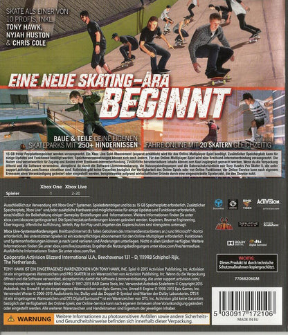 Tony Hawk's Pro Skater 5 - Xbox One Rückseite