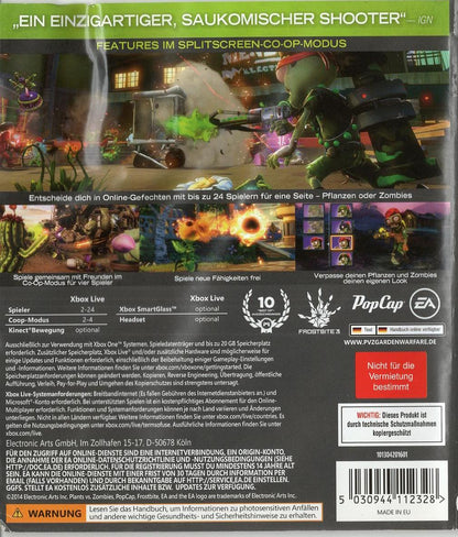 Plants vs. Zombies: Garden Warfare - Xbox One Rückseite