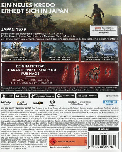 Assassin's Creed Shadows - PlayStation 5 Rückseite
