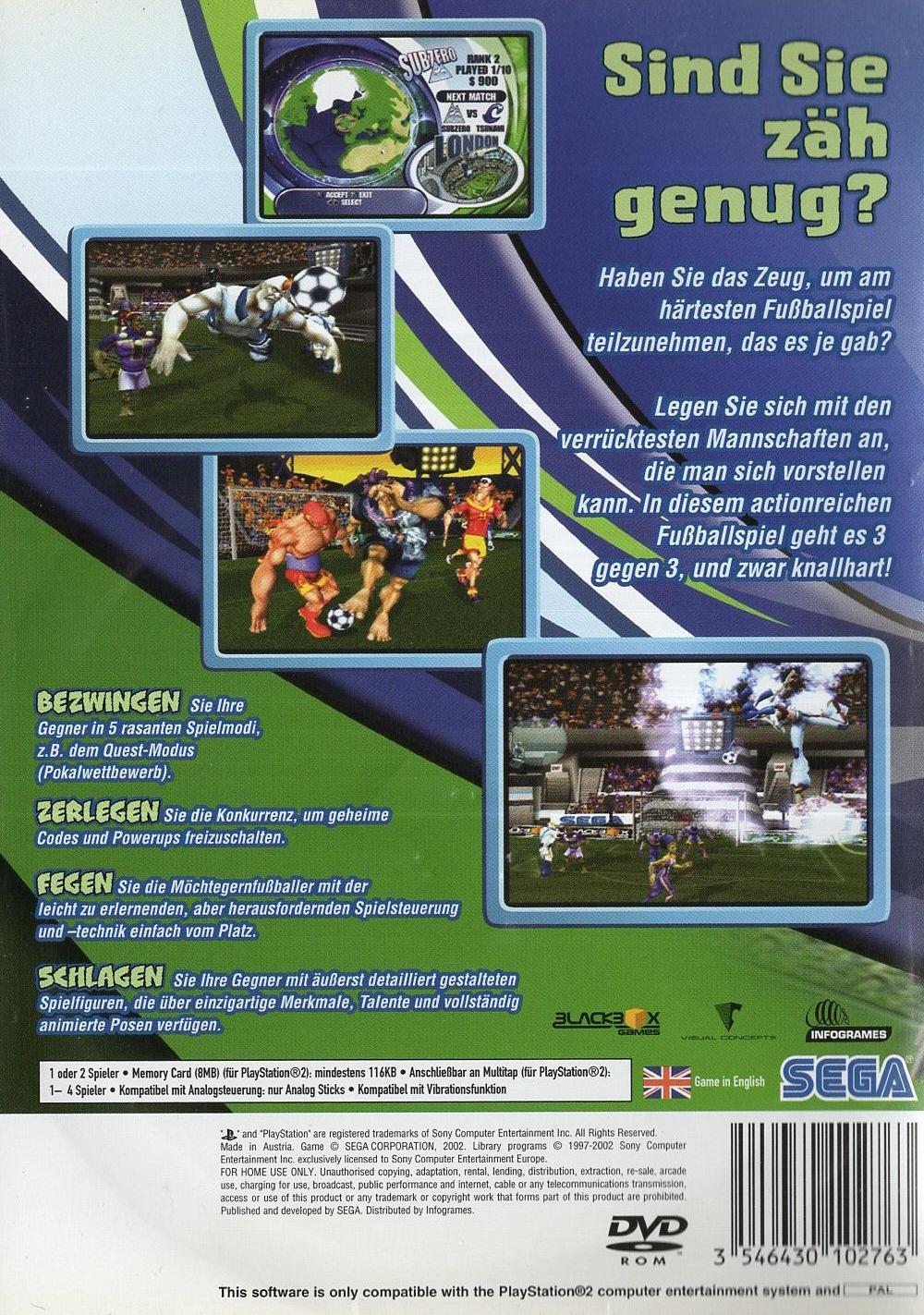 Sega Soccer Slam - PlayStation 2 Rückseite