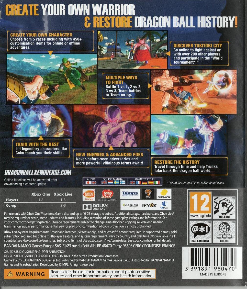 Dragon Ball Xenoverse - Xbox One Rückseite