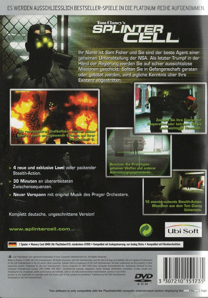 Tom Clancy's Splinter Cell - PlayStation 2 Rückseite