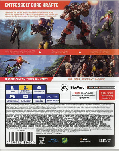 Anthem - PlayStation 4 Rückseite