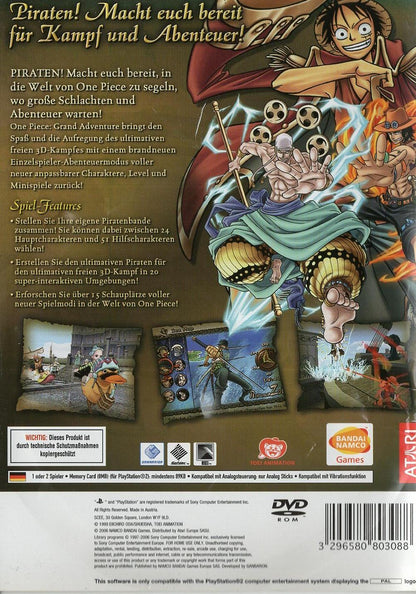One Piece Grand Adventure - PlayStation 2 Rückseite
