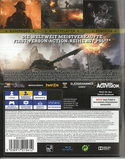 Call of Duty: WWII - PlayStation 4 Rückseite