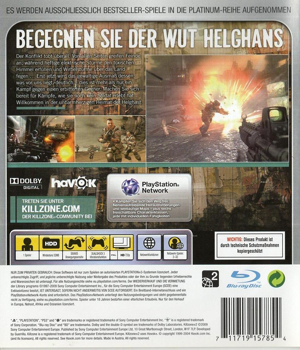 Killzone 2 - PlayStation 3 Rückseite