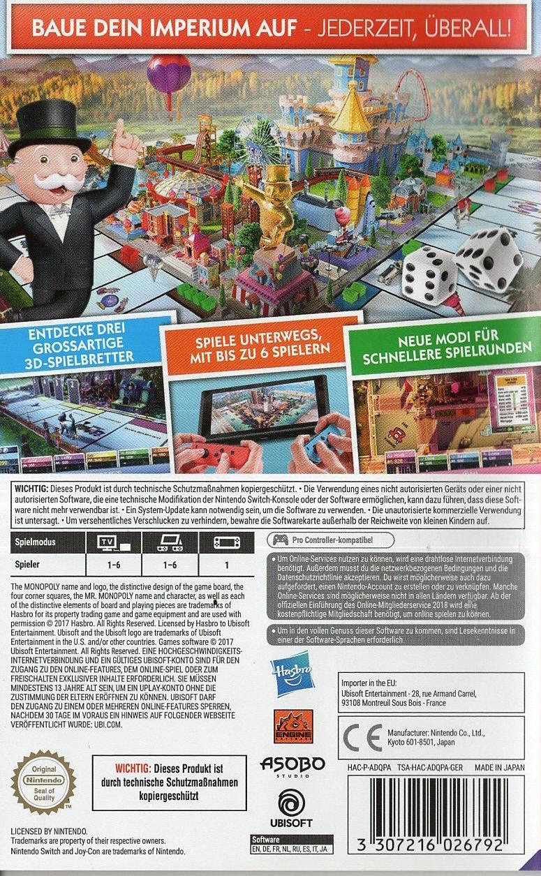Monopoly für Nintendo Switch - Nintendo Switch Rückseite